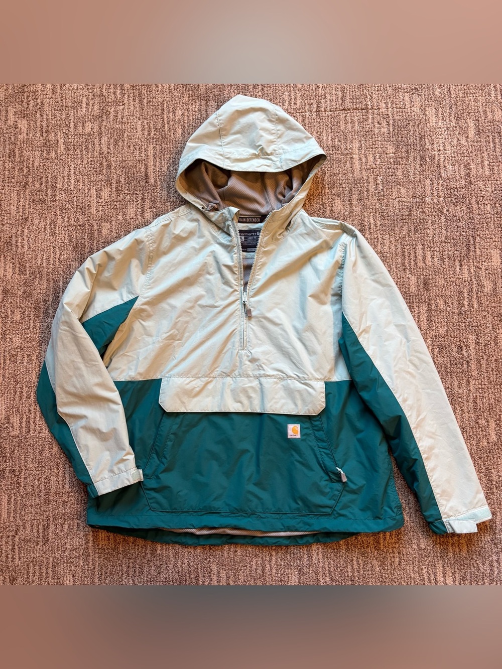 Carhartt Women's Rain Defender Loose Fit Packable Anorak pullover jacket size XL